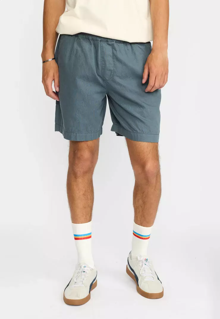 Revolution Dustblue Linen Shorts Herren blau